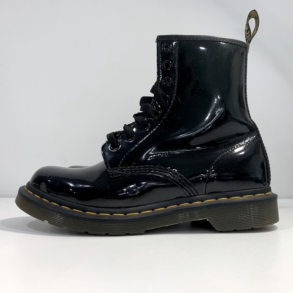 Dr Martens Doc Martens Air Wair Boots With Bouncing Soles Women’s 8 Black Patent - Picture 2 of 12